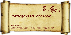 Pozsegovits Zsombor névjegykártya
